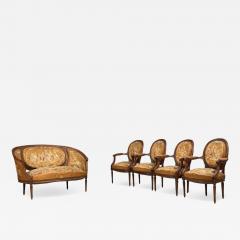 Louis XVI Style Salon Suite Tapestry Walnut France 20th c  - 4532305