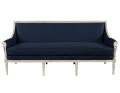 Louis XVI Style Sofa in Indigo Navy Blue Fabric - 2679245