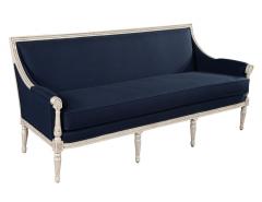 Louis XVI Style Sofa in Indigo Navy Blue Fabric - 2679249