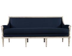 Louis XVI Style Sofa in Indigo Navy Blue Fabric - 2679254