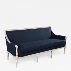 Louis XVI Style Sofa in Indigo Navy Blue Fabric - 2680142