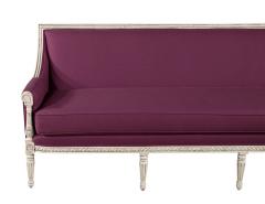 Louis XVI Style Sofa in Plum Burgundy Fabric - 2679258