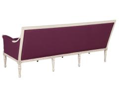 Louis XVI Style Sofa in Plum Burgundy Fabric - 2679260