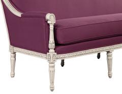 Louis XVI Style Sofa in Plum Burgundy Fabric - 2679264