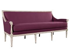 Louis XVI Style Sofa in Plum Burgundy Fabric - 2679265