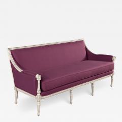 Louis XVI Style Sofa in Plum Burgundy Fabric - 2680143