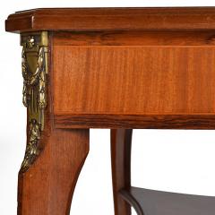 Louis XVI Style Square Two Tier Satinwood Center Table - 163794