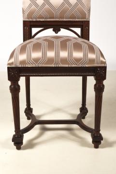 Louis XVI Style Walnut Dining Chairs Set of Six 6 France 19th Century - 3190264