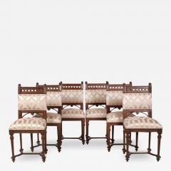 Louis XVI Style Walnut Dining Chairs Set of Six 6 France 19th Century - 3190402