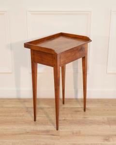 Louis XVI Style Walnut Side Table with Gallery Top France - 4451645