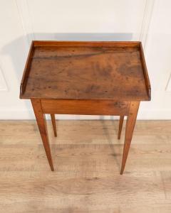 Louis XVI Style Walnut Side Table with Gallery Top France - 4451646