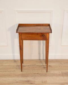 Louis XVI Style Walnut Side Table with Gallery Top France - 4451647