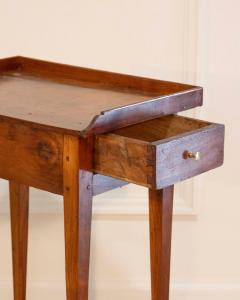 Louis XVI Style Walnut Side Table with Gallery Top France - 4451648