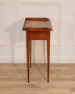 Louis XVI Style Walnut Side Table with Gallery Top France - 4451649