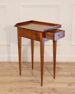 Louis XVI Style Walnut Side Table with Gallery Top France - 4451662