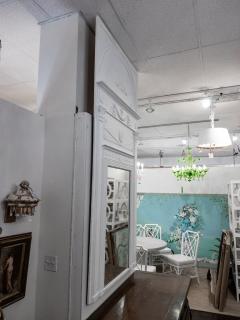 Louis XVI Style White Painted Trumeau Mirror - 4347832
