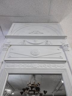 Louis XVI Style White Painted Trumeau Mirror - 4347836