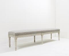 Louis XVI Style Wooden Bench with Carved Rosettes - 2807695