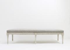 Louis XVI Style Wooden Bench with Carved Rosettes - 2807696