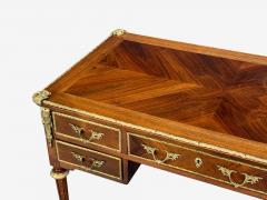 Louis XVI Style Writing Desk Bookmatched Walnut Bronze France 1920s - 4600691