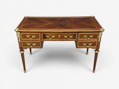 Louis XVI Style Writing Desk Bookmatched Walnut Bronze France 1920s - 4600693