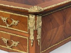 Louis XVI Style Writing Desk Bookmatched Walnut Bronze France 1920s - 4600694