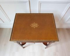 Louis XVI Style Writing Table in Walnut with Leather Top and Bronze Details - 4507288