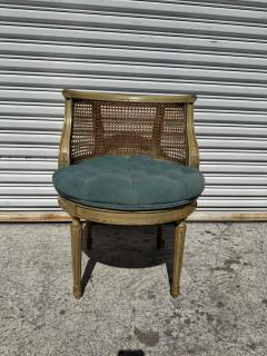 Louis XVI Swivel Cane Back Vanity Stool w Fluted Legs - 4523733