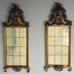 Louis XVI Wall Mirrors Giltwood Antiqued Mirror Fruitewood Motif 20th C  - 3915604