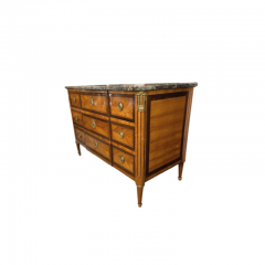 Louis XVI chest of drawers with marquetry 19th century - 3928961