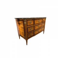 Louis XVI chest of drawers with marquetry 19th century - 3928962