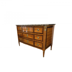 Louis XVI chest of drawers with marquetry 19th century - 3928963