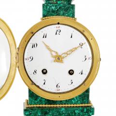 Louis XVI period gilt bronze mounted malachite clock - 3702240