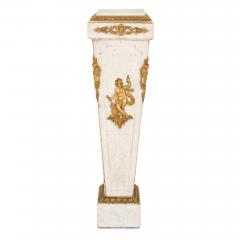 Louis XVI style French gilt bronze and marble pedestal - 2022756