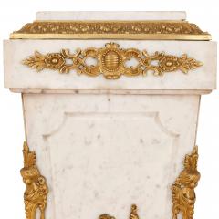 Louis XVI style French gilt bronze and marble pedestal - 2022761