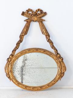 Louis XVI style Oval Mirror with Carved Wood Frames France Mid 20th C  - 4220522