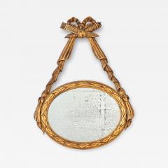 Louis XVI style Oval Mirror with Carved Wood Frames France Mid 20th C  - 4222003