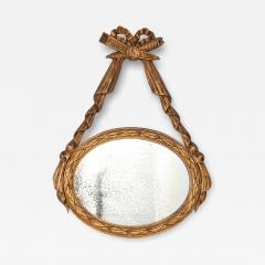 Louis XVI style Oval Mirror with Carved Wood Frames France Mid 20th C  - 4222004