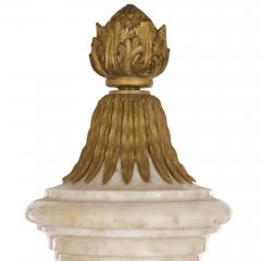 Louis XVI style marble gilt bronze and jasperware chandelier - 1451591