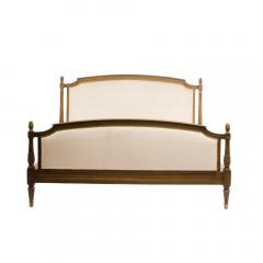 Louis XVI style painted Queen size bed with upholstered headboard and footboard - 1843109