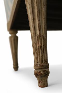 Louis Xvi Blue And White Gingham Upholstered Marquise Armchair - 3172636