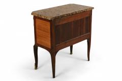Louis Xvi Style Parquetry Brass And Beige Marble Commode - 3172787