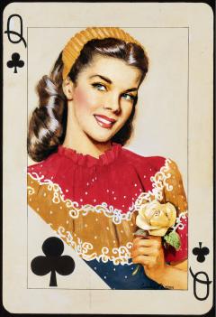 Louise Alston Kitsch Queen of Clubs Playing Card Illustration - 4436137