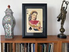 Louise Alston Kitsch Queen of Clubs Playing Card Illustration - 4436138