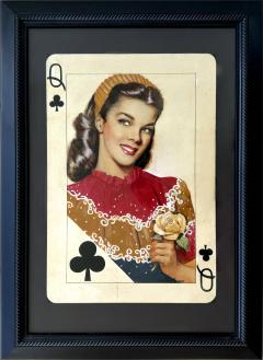Louise Alston Kitsch Queen of Clubs Playing Card Illustration - 4436141