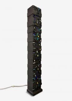 Louise Nevelson Louise Nevelson Inspired Lighted Sculptural Floor Lamp with Glass Inserts - 3716321