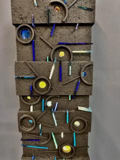 Louise Nevelson Louise Nevelson Inspired Lighted Sculptural Floor Lamp with Glass Inserts - 3716322