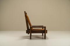 Lounge Chair In Elm And Leather In The Manner Of Pierre Chapo France 1970s - 3317784