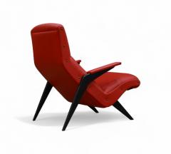 Lounge Chair in Wood with Ebony finish Leather Unknown 1950s Lot 324 - 4356787