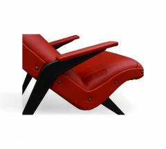 Lounge Chair in Wood with Ebony finish Leather Unknown 1950s Lot 324 - 4356790